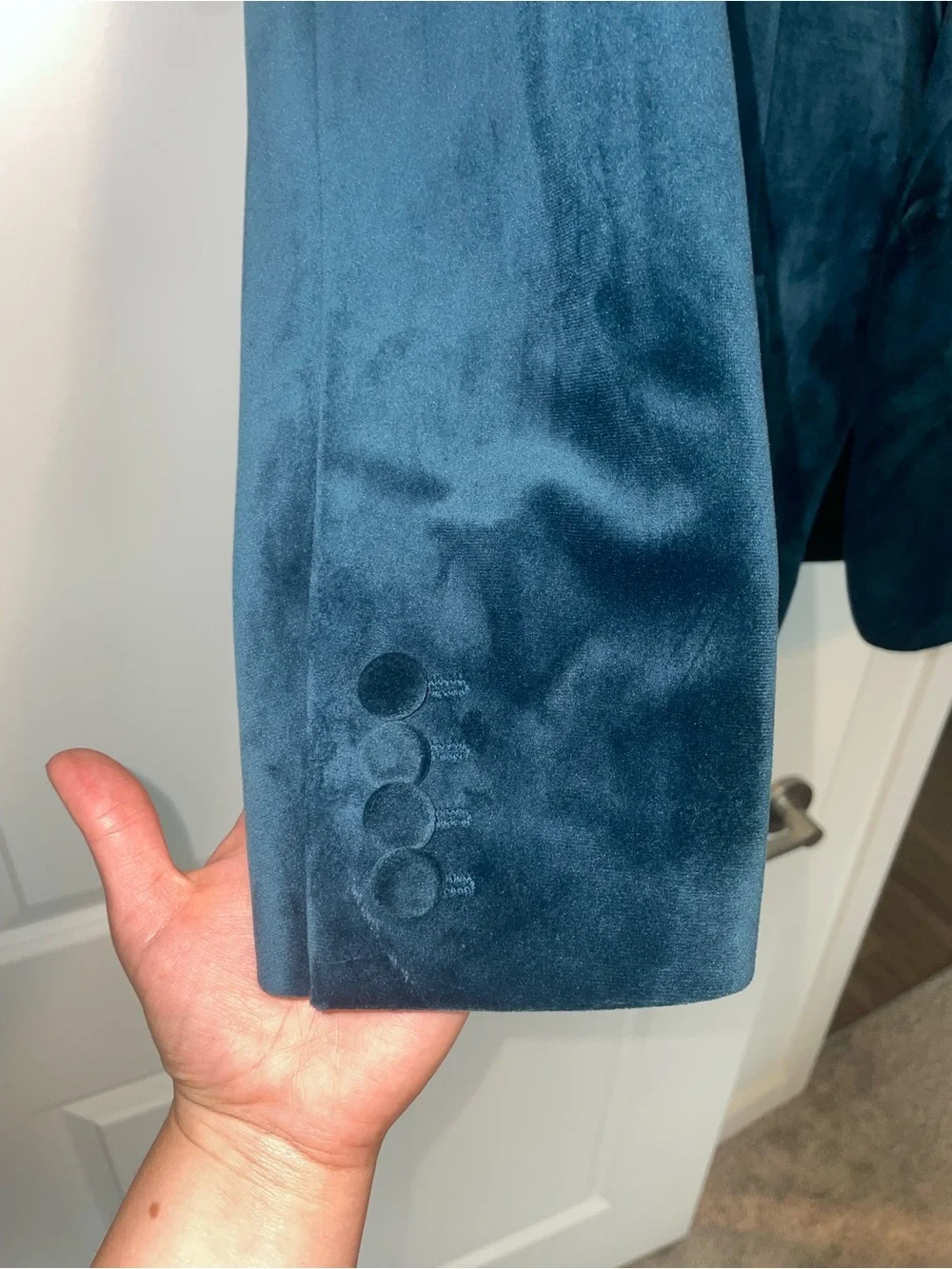 Express Teal Velvet Single-Button Blazer/Tux